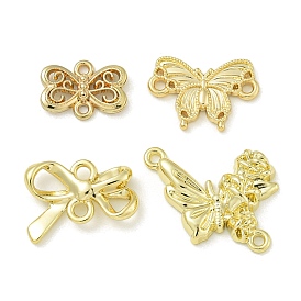 Alloy Connector Charms, Golden, Butterfly/Bowknot