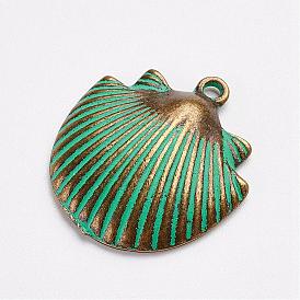 Tibetan Style Alloy Pendants, Shell