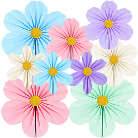 Бумажные веера из цветов, сделанные своими руками, для украшения свадьбы, дня рождения, карнавала, вечеринки в честь прибытия.