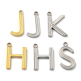 304 Stainless Steel Pendants, Letter Charms