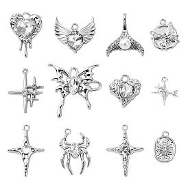 12шт 12 стили стойка покрытие сплав стекло подвески, разнообразные