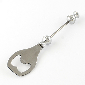 Bottle Opener Stainless Steel DIY Tableware Findings, with Plastic and Alloy Stopper