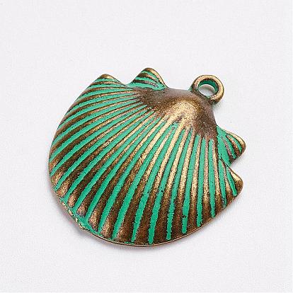Tibetan Style Alloy Pendants, Shell