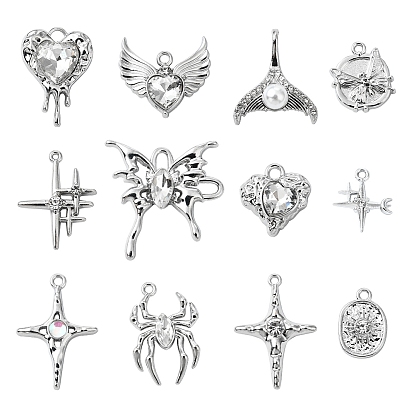 12шт 12 стили стойка покрытие сплав стекло подвески, разнообразные