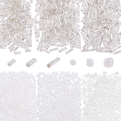 4000Pcs Glass Seed Beads. Twisted Bugle & Round