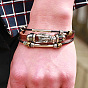 Dragon head cordon en cuir bracelets multi-brins, avec les accessoires en alliage, 60mm, 150~200mm