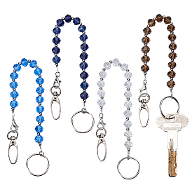 4брелок из сплава, акрила и стекла, с железной застежкой и застежками-лобстерами из сплава