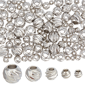 100 шт 5 стили латунные бусины, круглые, граненые