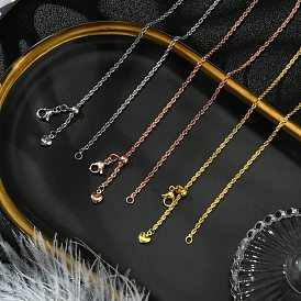 2мм стойка покрытие латунная веревка цепь регулируемые слайдер ожерелья для женщин мужчин, без кадмия и без свинца, 901 застежка из нержавеющей стали, долговечный