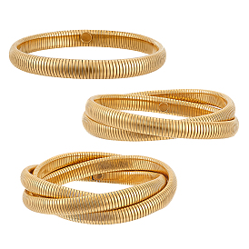 3шт. 3 стили браслетов из нержавеющей стали, упругая сила