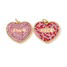 Подвески латунные горный хрусталь, сердце прелести, с полимерной глиной, стойки покрытие, долговечный, без свинца и без кадмия, с целью перехода в кольце