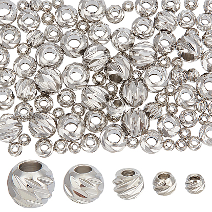 100 шт 5 стили латунные бусины, круглые, граненые