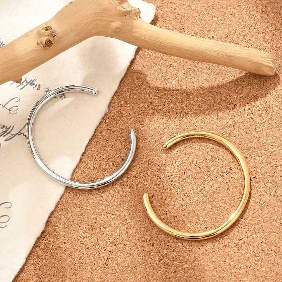 304 простые тонкие браслеты-манжеты из нержавеющей стали