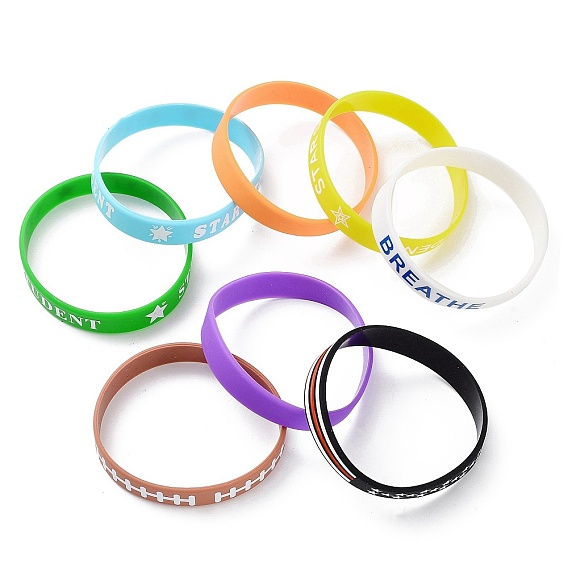Word Silicone Wristbands Bracelets, Cord Bracelets