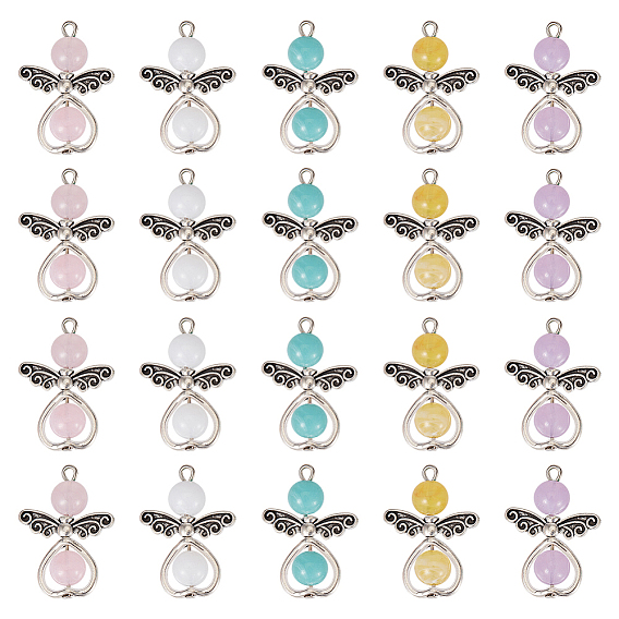 40шт. Акриловые подвески с имитацией драгоценных камней, с железными петлями и каркасами из сплава, платина