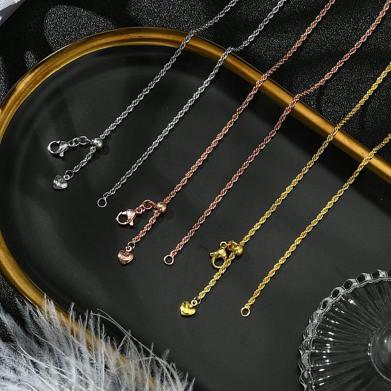 2мм стойка покрытие латунная веревка цепь регулируемые слайдер ожерелья для женщин мужчин, без кадмия и без свинца, 901 застежка из нержавеющей стали, долговечный