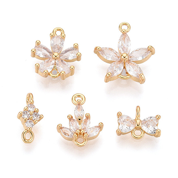 Латунные подвески из прозрачного кубического циркония, реальный 18 k позолоченный, долговечный, без никеля 