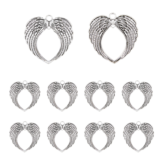 10шт. большие подвески из сплава в тибетском стиле, без кадмия и без свинца, крыло