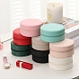 Round PU Leather Jewelry Zipper Boxes, Portable Travel Jewelry Organizer Case, for Earrings, Rings, Necklaces Storage