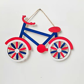 День независимости велосипед деревянные подвесные украшения, настенный декор подвесное украшение, с пеньковой веревки