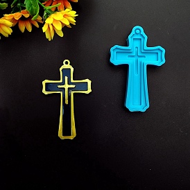 Cross DIY Silicone Pendant Molds, Resin Casting Molds, for UV Resin, Epoxy Resin Craft Making