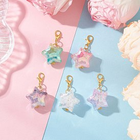 Подвесные украшения в виде акриловых звезд, Застежки-когти из сплава омара, подвески для украшений сумок