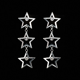 Minimalist Five-pointed Star Earrings - Long Ladylike Star Pendant Earrings E591.