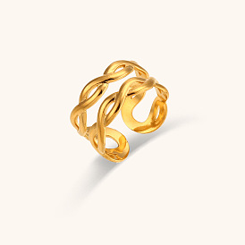 Богемное трехслойное кольцо из волнистых бусин из нержавеющей стали с дизайном ограждения