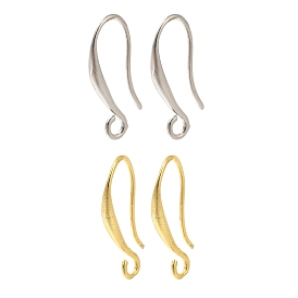 Rack Plating Brass Earring Hooks, Cadmium Free & Lead Free, Long-Lasting Plated