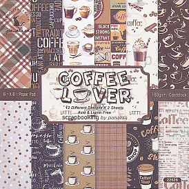 24 pcs 12 styles blocs de papier de scrapbooking, pour scrapbook album bricolage, papier de fond, décoration de journal intime, carrée