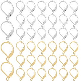 2 цвета 304 фурнитура для сережек с застежкой-ангуляркой из нержавеющей стали, с петлей