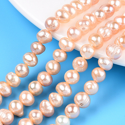 Natural Cultured Freshwater Pearl Beads Strands, Potato