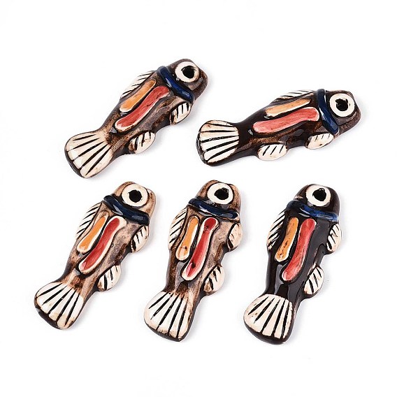 Ручной работы фарфора большие кулоны, рыба, фантазии античного стекла фарфора