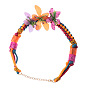 Colorful Cotton Rope Handmade 3D Flower Necklace - Autumn Wind, Fairy Style, Accessories.