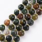 Natural Jade Beads Strands, with Seed Beads, Six Sided Celestial Dice, Dyed, Faceted