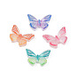 Translucent Printed Resin Cabochons, with Glitter Powder, Butterfly