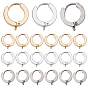 12 шт. 3 цвета 201 фурнитура для сережек-колец из нержавеющей стали, с вертикальными петлями и 316 штифтами из хирургической нержавеющей стали, кольцо