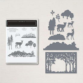 Deer Clear Silicone Stamps, for DIY Scrapbooking, Photo Album Decorative, Cards Making