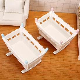 Wooden Cradle Miniature Ornaments, Micro Landscape Home Dollhouse Accessories