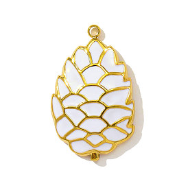 304 нержавеющей стальной эмали подвески, прелести шишка, реальный 18 k позолоченный, ионное покрытие (ip)