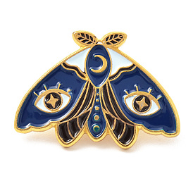 Alloy Enamel Brooches, Enamel Pin, with Butterfly Clutches, Butterfly, Golden