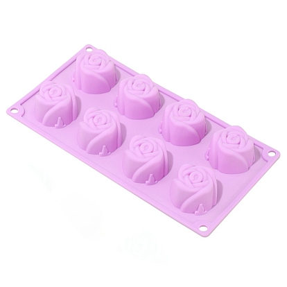 Moules en silicone de qualité alimentaire pour savon à la rose, pour la fabrication artisanale de savon