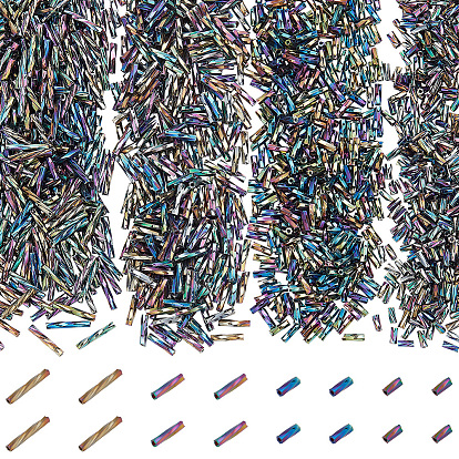 1600шт 4 стили стеклянные витые стеклярусные бусины, непрозрачных цветов