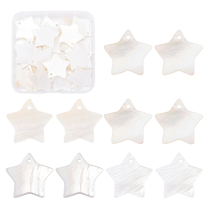 Natural Freshwater Shell Pendants, Star