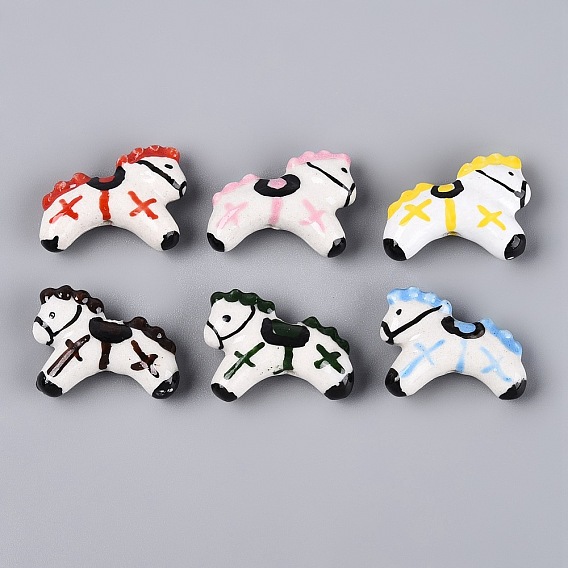 Ручной фарфоровые керамические шарики, лошадь, Famille выросли стиле