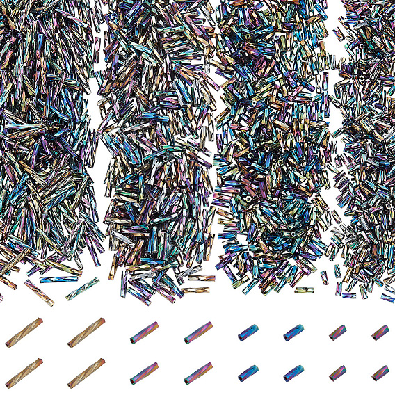 1600шт 4 стили стеклянные витые стеклярусные бусины, непрозрачных цветов