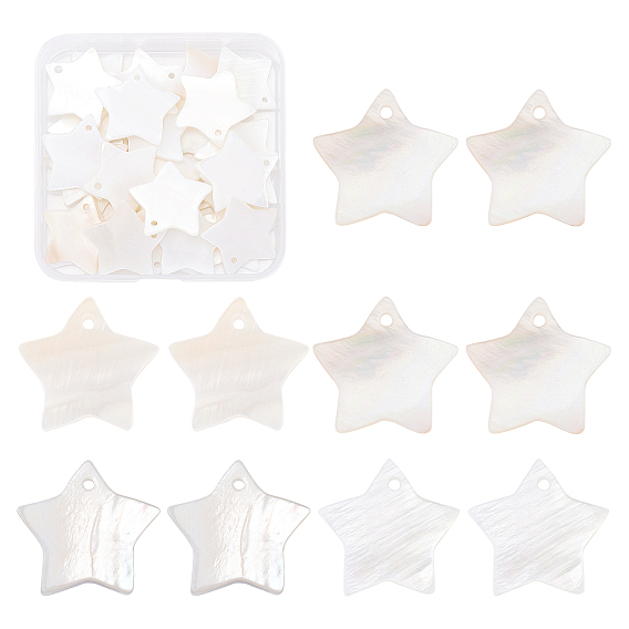 Natural Freshwater Shell Pendants, Star