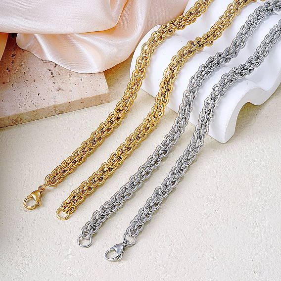 Шикарный хип-хоп 7мм 304 ожерелья из витой веревки из нержавеющей стали, модный красочный аксессуар, модный стиль