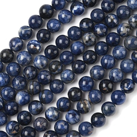 Круглый природных содалит бисер пряди