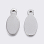 304 Stainless Steel Charms, Stamping Blank Tag, Oval